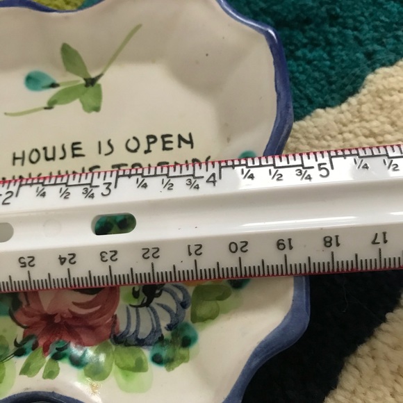 Ceramic Dish, SpoonRest “My House is open to Sunshine, Friends & Guests” - Picture 5 of 6